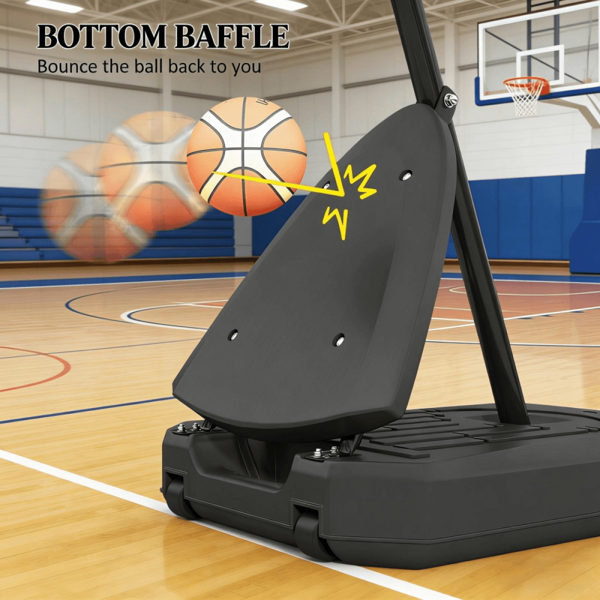 image-Basketball Hoop - Adjustable Height 8.5-10ft with Wheels