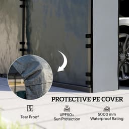 image-Carport Replacement Sidewall Panel - Dark Gray, PE Fabric, 4 Panels
