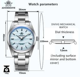 image-ADDIESDIVE AD2030 Swiss Quartz Dive Watch - 100m Water Resistant