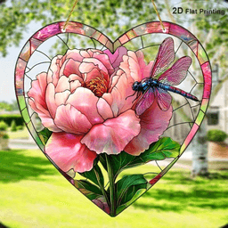 image-Acrylic Flower and Dragonfly Light Catcher Garden Decoration - 20x20cm
