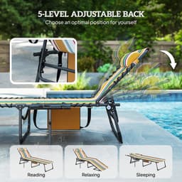 image-2 Folding Chaise Lounge Pool Chairs