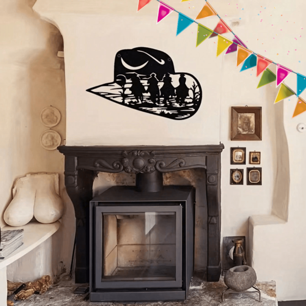 image-CIFbuy Iron Cowboy Hat Wall Art - Western Decor