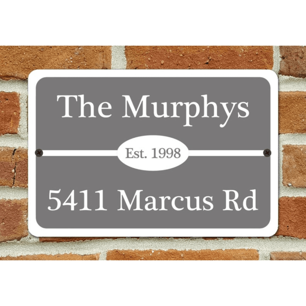 image-Personalized Family Name Metal House Sign Plaque Customizable Address Numbers