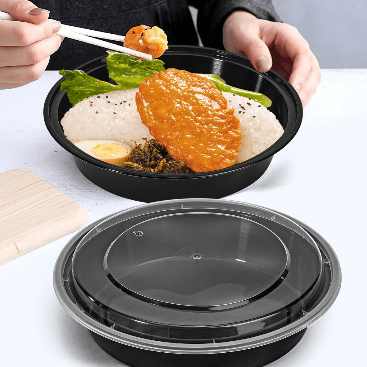 image-VINSANI 20pk ROUND 1 COMPARTMENT MEAL PREP CONTAINERS 1010493