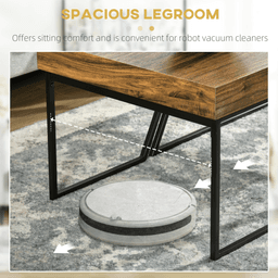 image-HOMCOM Set of 2 Industrial Coffee Tables - Wood Effect & Black