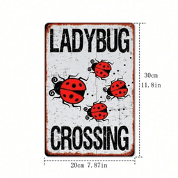 image-CIFbuy Vintage Rustic Aluminum Ladybug Sign 8x12 Inch