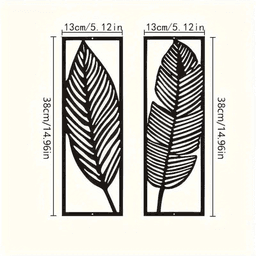 image-CIFbuy Vintage Botanical Iron Wall Art Set Tropical Leaves