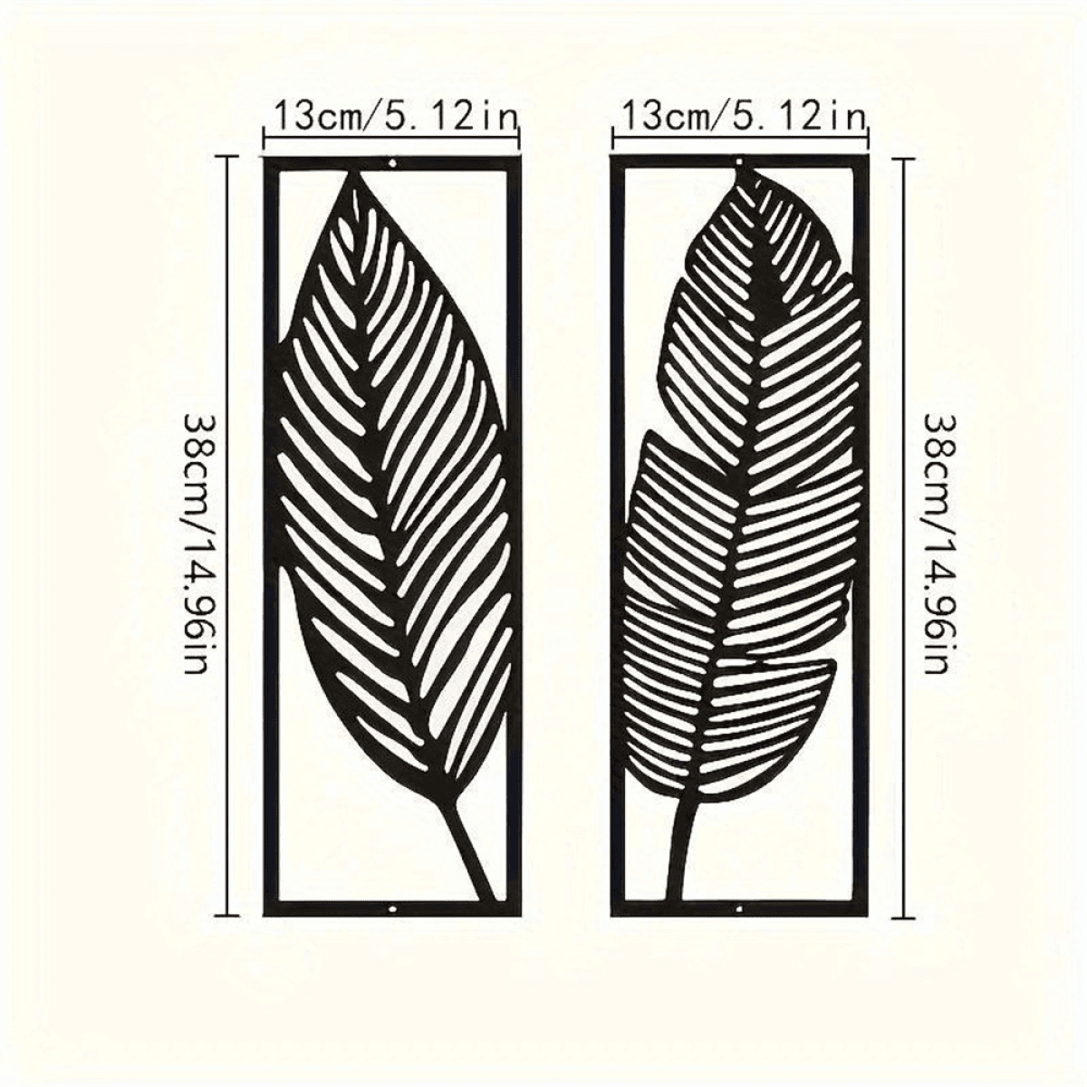 image-CIFbuy Vintage Botanical Iron Wall Art Set Tropical Leaves