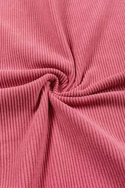 image-Strawberry Pink Ribbed Corded Oversized Sweatshirt