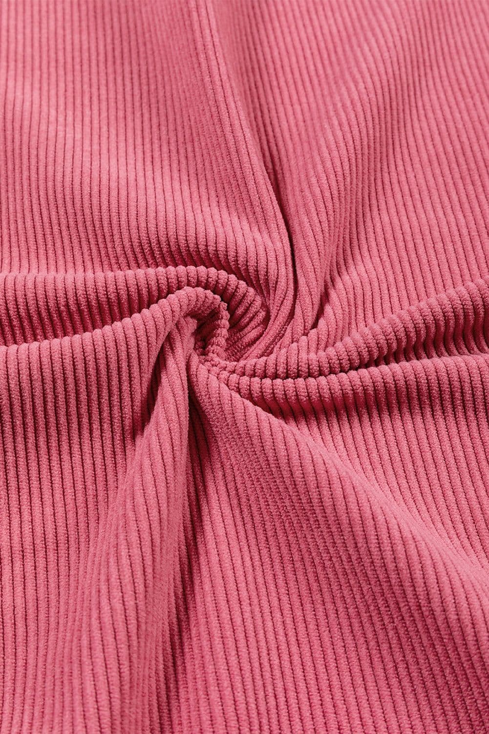 image-Strawberry Pink Ribbed Corded Oversized Sweatshirt