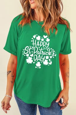image-St Patrick's Day Clover Graphic T Shirt - Green