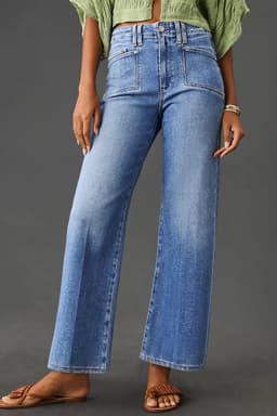 image-Beau Blue Loose Straight Leg Cropped Jeans