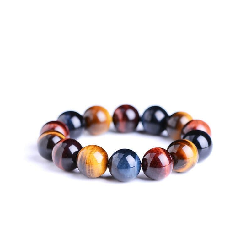 image-Tiger Eye Bracelet Natural Crystal Stone Buddha Bead Bracelet