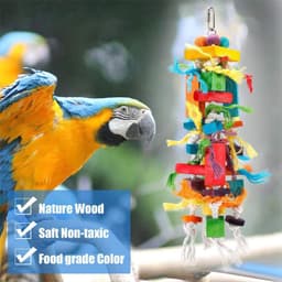 image-Wooden Color Nibbling Toy Medium And Large Parrot Bird