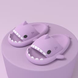 image-Adult's Slippers Indoor Outdoor Funny Shark Cartoon