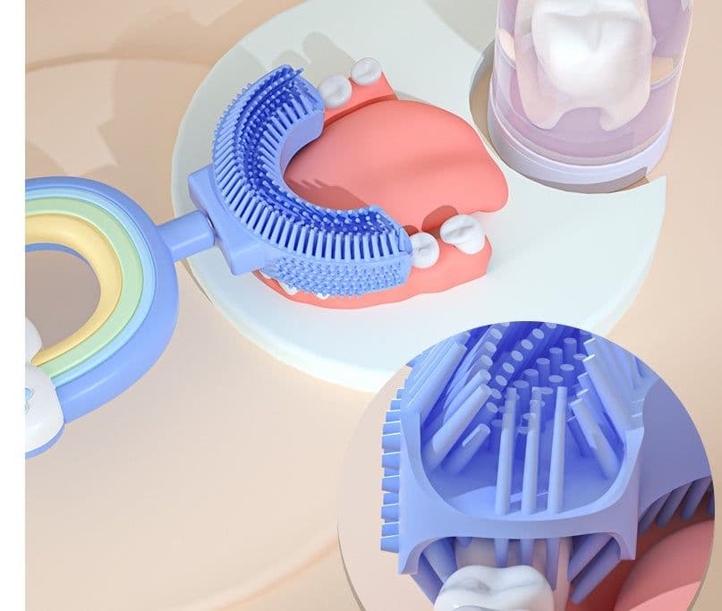 image-Children's Silica Gel U-shaped Toothbrush Disinfection And Sterilization