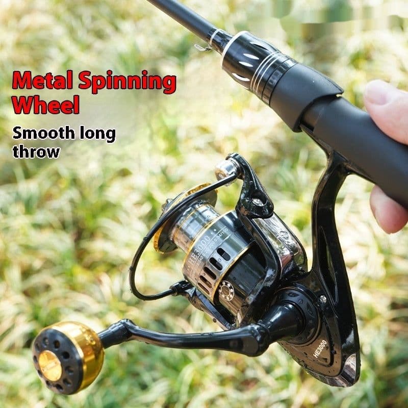 image-Spinning Reel All-metal Telescopic Fishing Rod Tossing