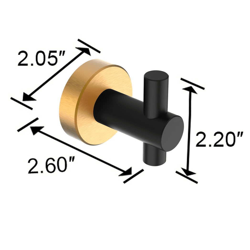 image-Round Base Wall Hanging Hook with Screws- Black Gold Hook, 4 Pack, for Entry Shoe Cabinet, Wardrobe Bathroom Bedroom Furniture Hardware