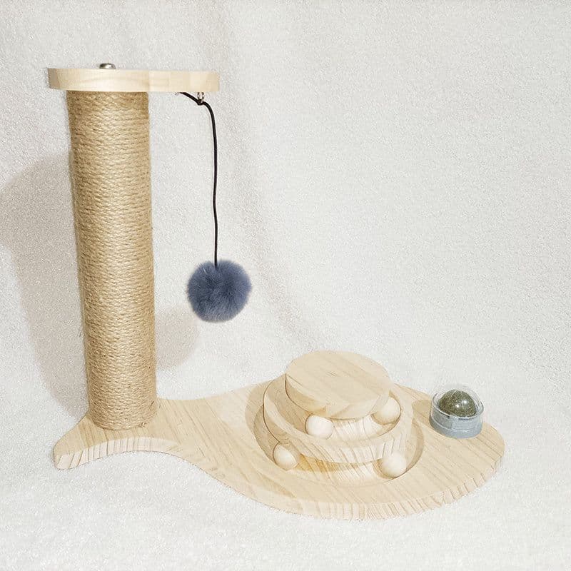 image-Cat Toys From Solid Wood Cat Turntable Bite-resistant Funny Cat Stick Cat Supplies