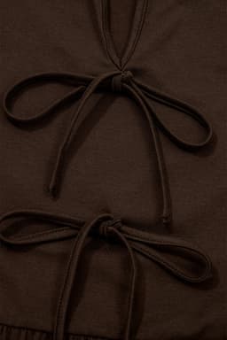 image-Coffee Plus Size Solid Color Bow Tie Peplum Tank Top