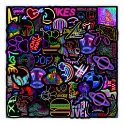 image-50 New Neon Stickers Car Trunk Phone Water Cup Decoration Stickers