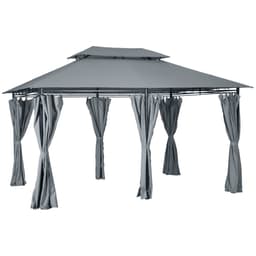 image-Metal Gazebo Curtains 4x3m Canopy Party Tent Garden Pavillion Patio Shelter