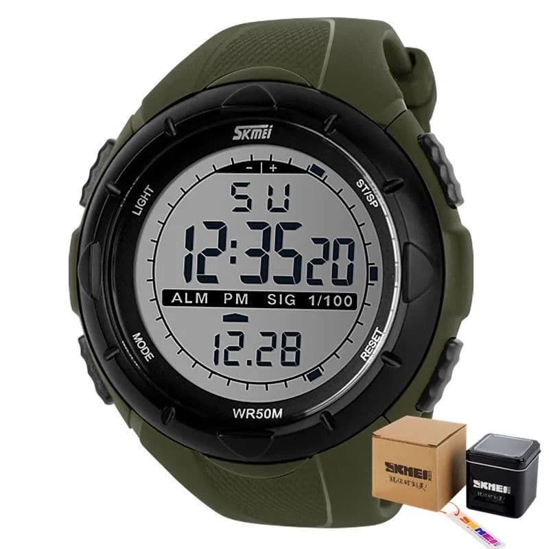 image-SKMEI Fashion Simple Sport watch Men Military Watches Alarm Clock Shock Resistant Waterproof Digital Watch reloj hombre 1025