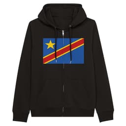 image-Sweat à capuche unisexe bio à fermeture éclair Drapeau de la