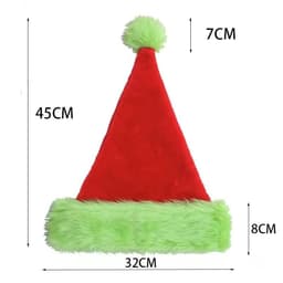image-Plush Santa Hats Velvet Christmas Hat Thicken Plush Xmas Holiday Hat With Lined New Year Festive Party