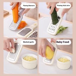 image-3 In 1 Cheese Grater Portable Handheld Stainless Steel Vegetable Grater Kitchen Tools Efficient Food Graters Home Kitchen Gadgets
