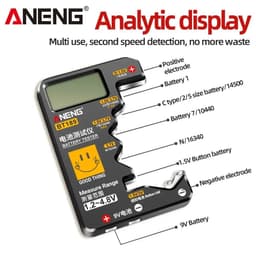 image-ANENG BT189 Button Cell Battery Tester 9V N D C AA AAA Universal Household LCD Display Battery Tester Power Bank Detectors Tools