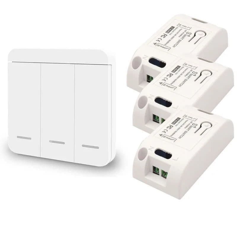 image-Diese 433Mhz wireless Wall Switch rf 86 wall panel transmitter Safety Switch and AC 110V 220V relay interruptor for Light Lamp