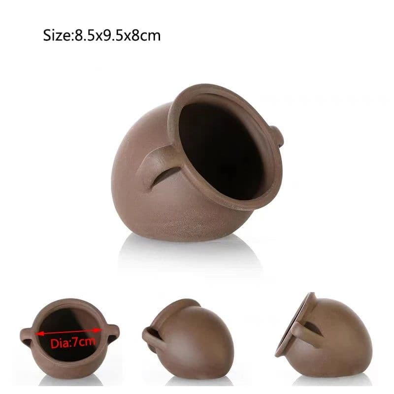 image-Large Ceramic Aquarium Decoration Fish Shrimps Shelter House Pottery Scorpion House Canister Simulation Stone Fish Tank Decors