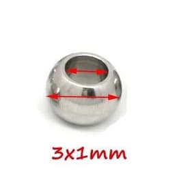 image-100pcs 2 mm-12 mm 316L Stainless Steel Beads European Ball Metal Big Hole Spacer Beads for Jewelry Making Diy Bracelet Necklace