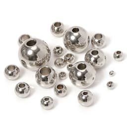 image-100pcs 2 mm-12 mm 316L Stainless Steel Beads European Ball Metal Big Hole Spacer Beads for Jewelry Making Diy Bracelet Necklace