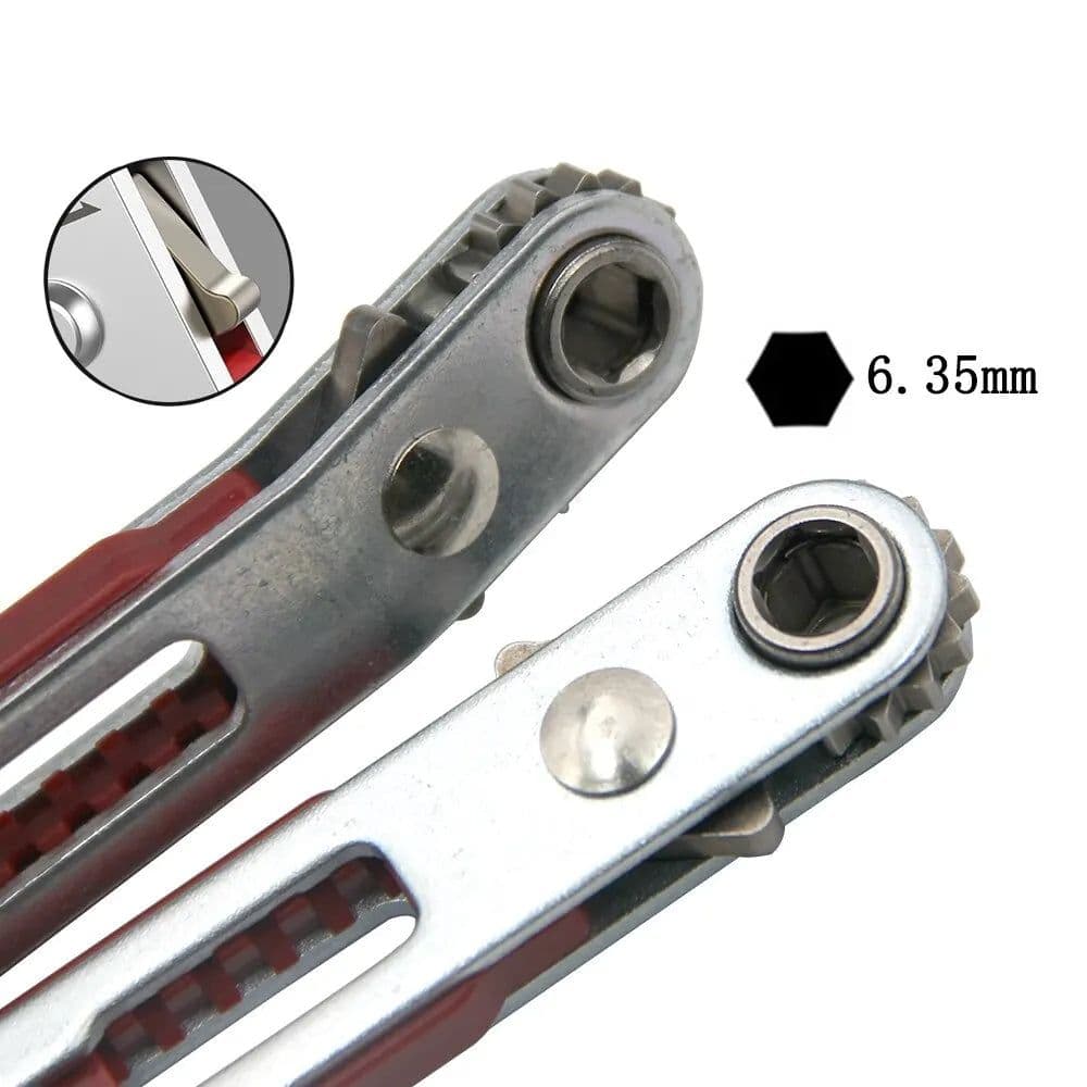 image-Multifunctional Bidirectional Forward and Reverse Ratchet Screwdriver Elbow Flat Head Wrench Cross Screwdriver Slotted Tool