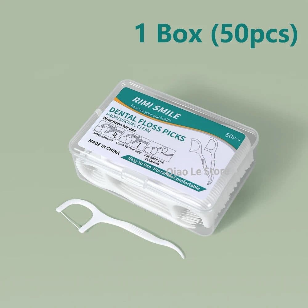 image-1/2/5/10 Box Portable Disposable Dental Floss Plastic Toothpick High-tension Dental Floss Stick Dental Floss Box Oral Care
