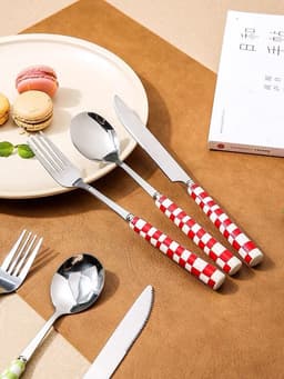 image-6 - Pack Modern Checkered Flatware Sets ( $4 / count )