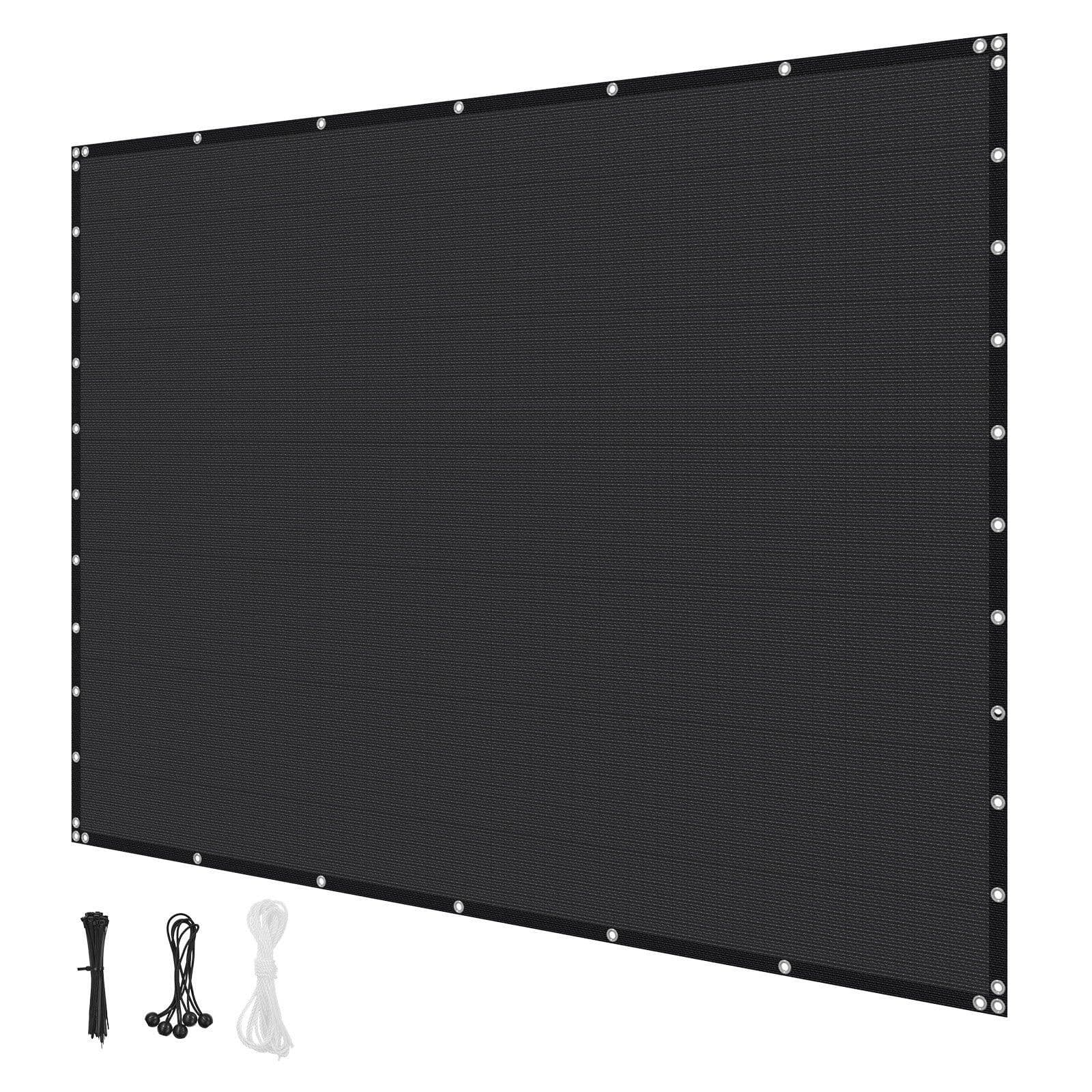 image-VEVOR 90% Sun Shade Cloth, 10 x 12 ft Pergola Shade Cover with Stainless Steel Grommets, Sun Shades Canopy Privacy Screen with 140 GSM HDPE Material, for Outdoor, Patio, Garden, and Backyard (Black)