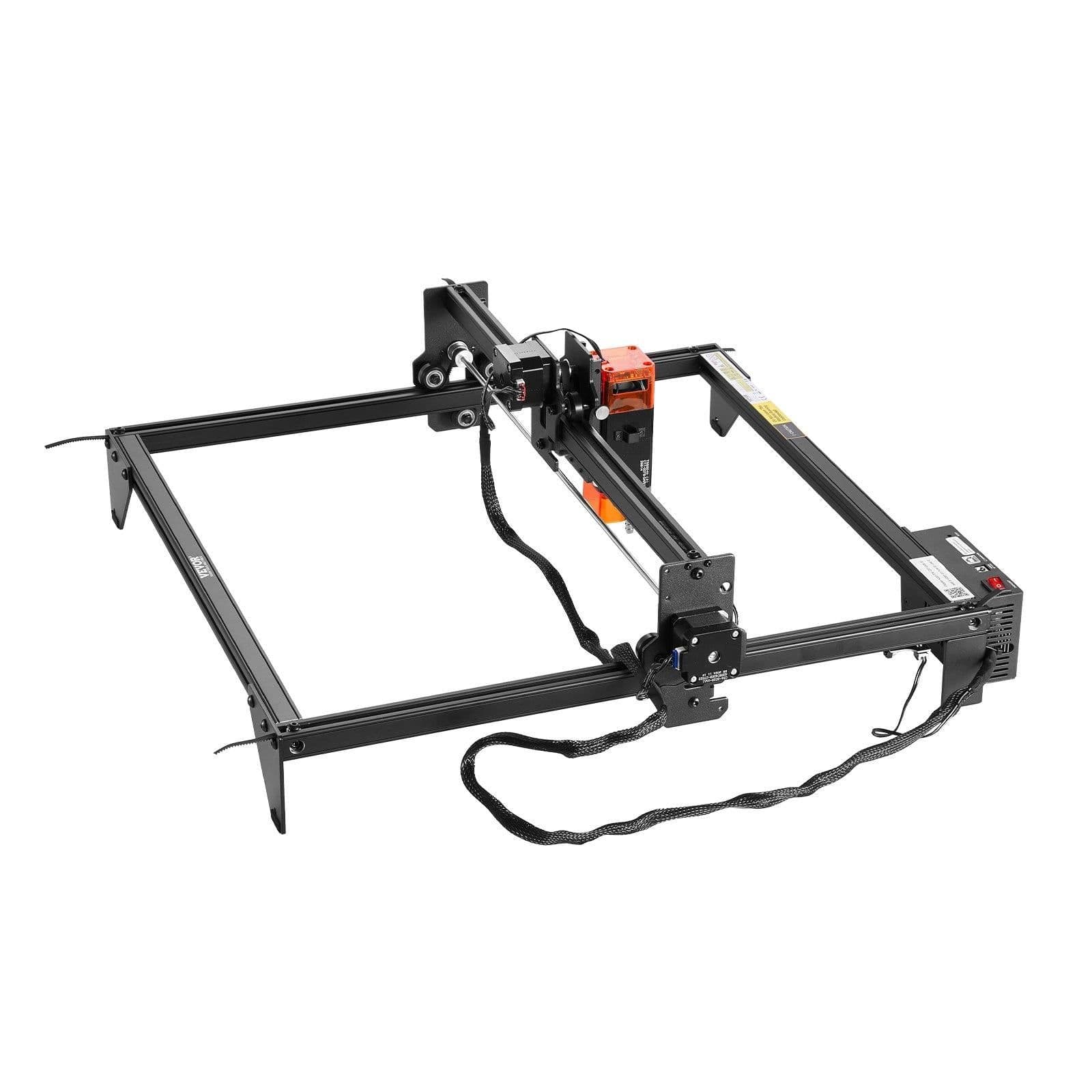 image-VEVOR Laser Engraver, 5W Output, Laser Engraving Cutter Machine, 14.9 x 15.7 in/38 x 40 cm Working Area, 10000 mm/min Movement Speed, Compressed Spot with Eye Protection, for Wood, Certain Metal