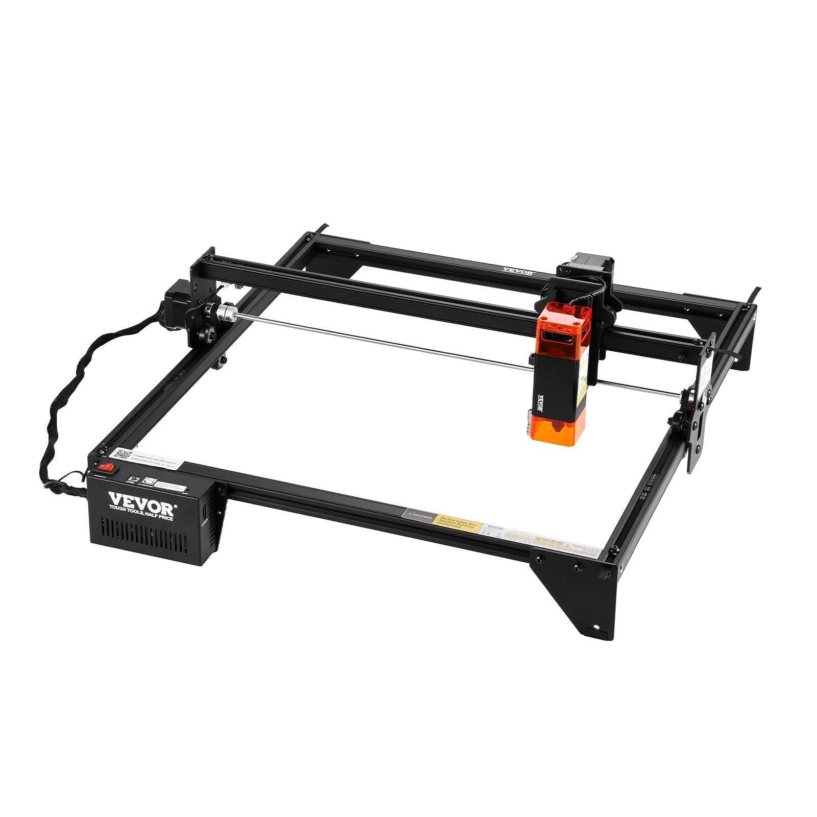 image-VEVOR Laser Engraver, 5W Output, Laser Engraving Cutter Machine, 14.9 x 15.7 in/38 x 40 cm Working Area, 10000 mm/min Movement Speed, Compressed Spot with Eye Protection, for Wood, Certain Metal
