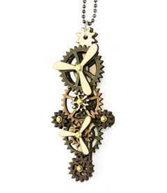 image-Kinetic Vertical Propeller Gear Necklace 6005D