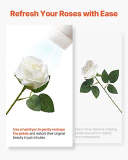 image-VEVOR Artificial Flowers, 120 pcs Real Looking White Foam Fake Roses Bulk, White Faux Bridal Shower with Stems for DIY Wedding Bouquets, Home Centerpieces Arrangements, Party Tables Decorations