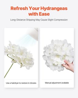 image-VEVOR Artificial Flowers, 205 pcs Real Looking White Silk Fake Hydrangea Bulk, White Faux Bridal Shower with Stems for DIY Wedding Bouquets, Home Centerpieces Arrangements, Party Tables Decorations