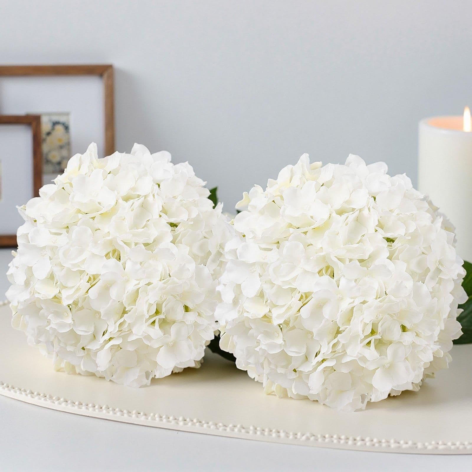 image-VEVOR Artificial Flowers, 205 pcs Real Looking White Silk Fake Hydrangea Bulk, White Faux Bridal Shower with Stems for DIY Wedding Bouquets, Home Centerpieces Arrangements, Party Tables Decorations