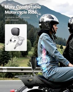 image-Motorcycle Backrest Sissy Bar with Luggage Rack, Compatible with Harley-Davidson Touring Models, Street Glide, Road Glide, and Road King, Detachable Passenger Backrest for Motorcycles