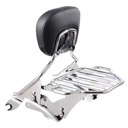 image-Motorcycle Backrest Sissy Bar with Luggage Rack, Compatible with Harley-Davidson Touring Models, Street Glide, Road Glide, and Road King, Detachable Passenger Backrest for Motorcycles