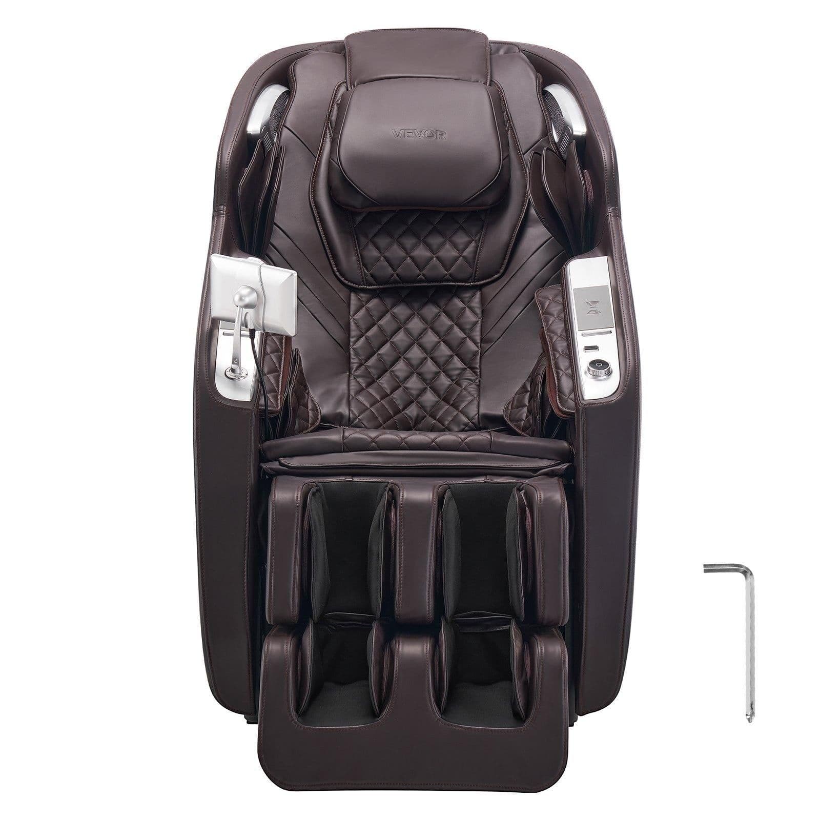 image-VEVOR Massage Chair, 4D Full Body Zero Gravity Recliner with SL Track, Yoga Stretch, AI Voice Control, Heat, Foot Roller, Retractable Pedal, 36 Airbags, LCD, Armrest Controls, Rolling Base