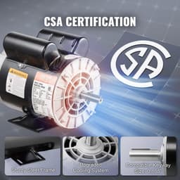 image-VEVOR 2HP SPL Air Compressor Electric Motor, 115/230V, 20/10 Amps, 56 Frame 3450RPM, 5/8" Keyed Shaft, 1.88" Shaft Length, Single Phase, CCW/CW (Factory Setting is CCW)