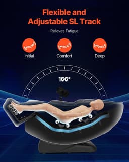 image-VEVOR Dual-Core 4D+3D Full Body Massage Chair, with Extended SL Track, Deep Yoga Stretch, Electric Extendable Footrest, TFT, AI Voice Control, Heat, Airbags, Armrest Controls, Wheels